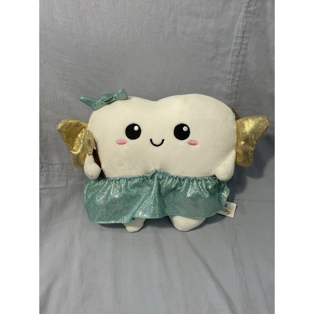 NEW Linzy 10" Tooth Fairy Tooth Shaped Plush Stuffed Toy w/ Tooth Holder Pocket
